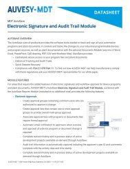 Datasheet - AutoSave Electronic Signature and Audit Trail Module