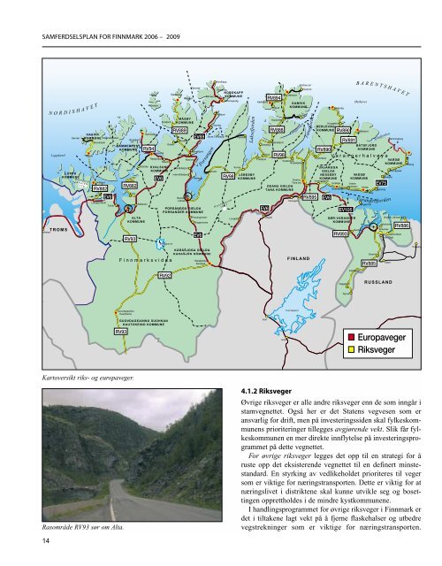 Samferdselsplan for Finnmark 2006-2009 - Finnmark fylkeskommune