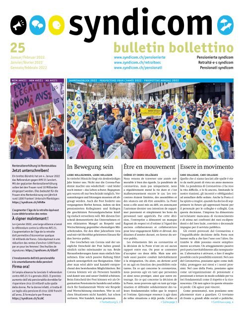 syndicom Bulletin / bulletin / Bollettino 25