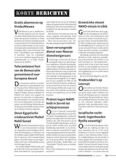 Jaargang 4, nummer 4 (pdf) - Vredesmagazine