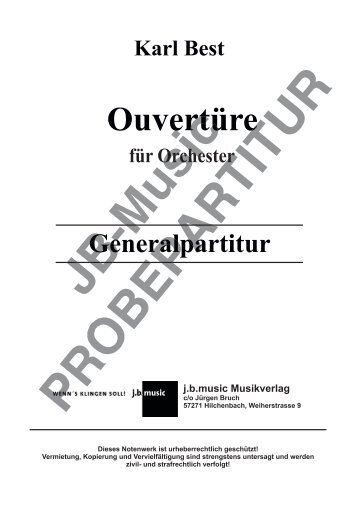 Ouvertüre für Orchester (Generalpartitur)