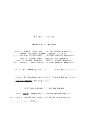 T.C. Memo. 1998-157 UNITED STATES TAX ... - U.S. Tax Court