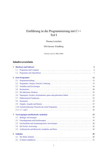 Programmierung I C++