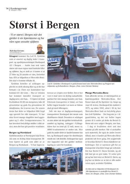 Transport 1/2012 - norsk kundemagasin - Mercedes Benz