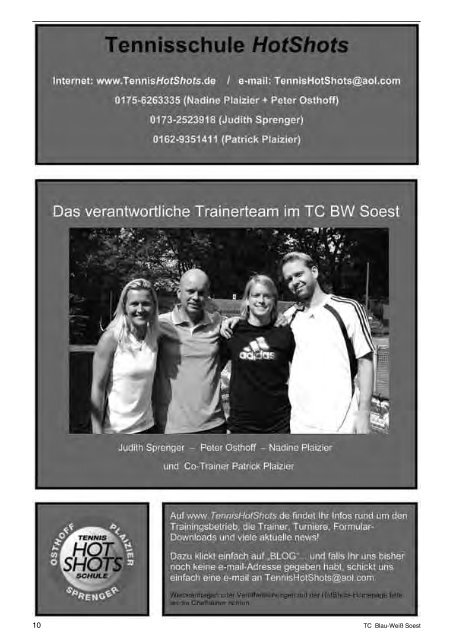 Jahresheft 2012 - Tennisclub Blau Weiss Soest eV