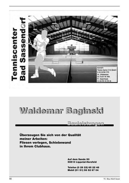 Jahresheft 2012 - Tennisclub Blau Weiss Soest eV