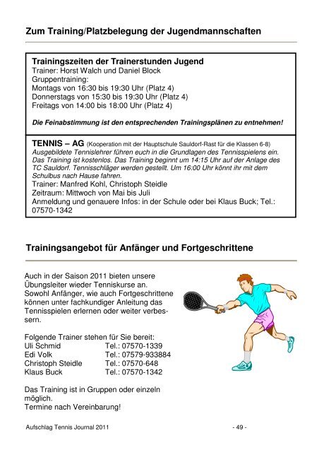 tennis spielen - Tennisclub-Kreenheinstetten