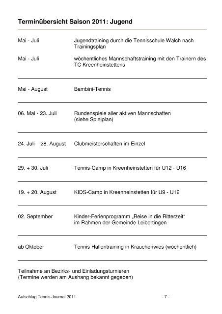 tennis spielen - Tennisclub-Kreenheinstetten