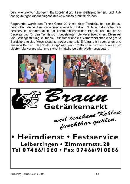 tennis spielen - Tennisclub-Kreenheinstetten