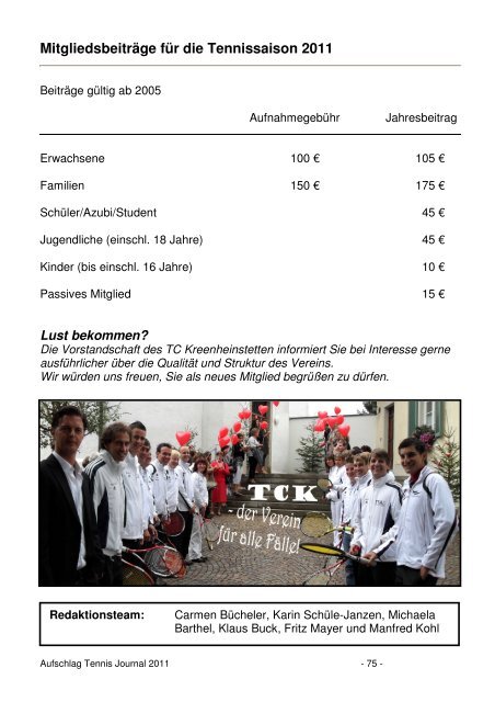 tennis spielen - Tennisclub-Kreenheinstetten