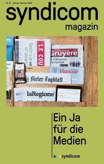 syndicom magazin Nr. 27 ¦ Ein Ja für die Medien