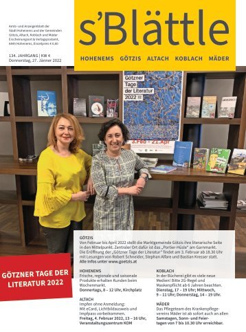s'Blättle Nr. 4 - Do, 27. Jänner 2022