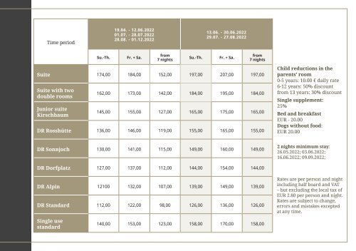 Preisliste Krumers Post 2021/2022| ENGLISH