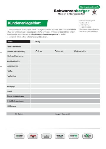 Kundenanlageblatt
