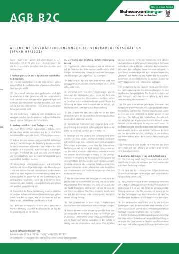 Allgemeine Geschäftsbedingungen für Privatkunden (B2C)