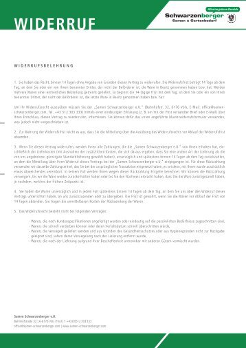 Widerrufformular Privatkunden