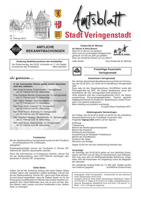 Stadt Veringenstadt Amtsblatt