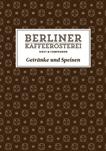 Speisekarte der Berliner Kaffeerösterei Uhlandstraße