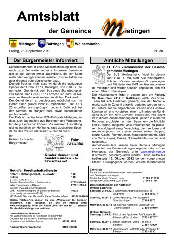 Amtsblatt 38-2012 - Mietingen