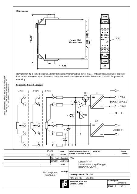 1 5 Data sheet for Potentiometer Amplifier type KFD2-PT2-Ex1-*-Y ...