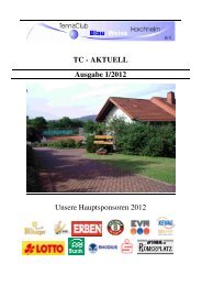 AKTUELL Ausgabe 1/2012 - Tennisclub Blau-Weiß Horchheim e. V.