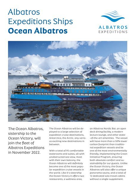 Albatros Brochure Ocean Victory & Albatros