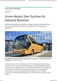 Grimm-Reisen- Zwei Tourliner für exklusive Busreisen - Busnetz.de