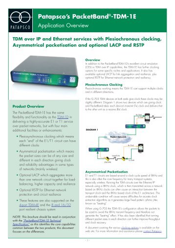 TDM over IP and Ethernet services with Plesiochronous clocking ...