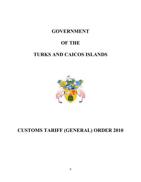 government of the turks and caicos islands customs tariff