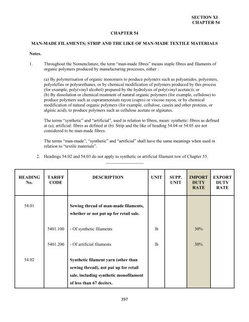 government of the turks and caicos islands customs tariff