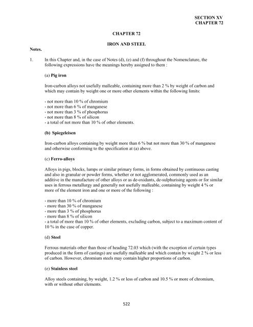 government of the turks and caicos islands customs tariff