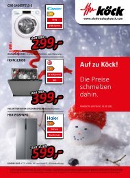 Die Preise schmelzen dahin bei Köck!