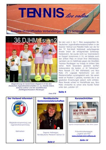 TENNIS live online - Tennisverband Schleswig-Holstein