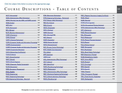 Course Descriptions - Community College of Rhode Island