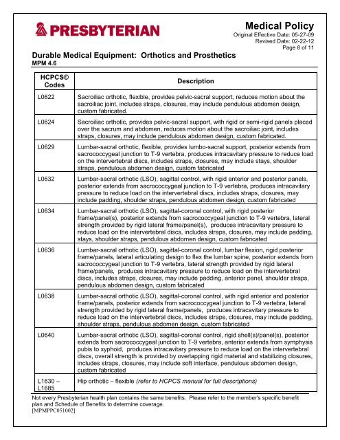 Title of Medical Policy - Presbyterian Healthcare Services