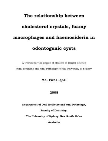 The relationship between cholesterol crystals, foamy macrophages ...