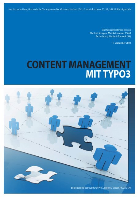 content management mit typo3 - Webportfolio Manfred Schappe