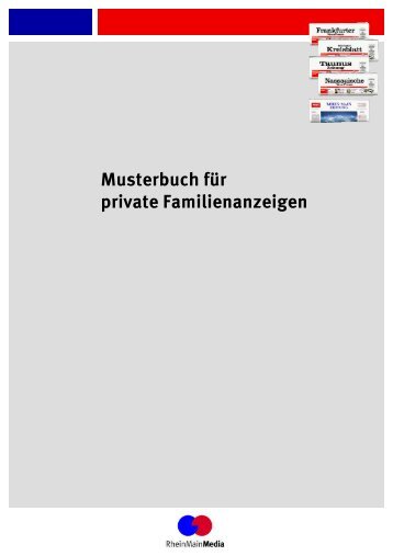 Preisliste für private Familienanzeigen 2009 - RheinMainMedia