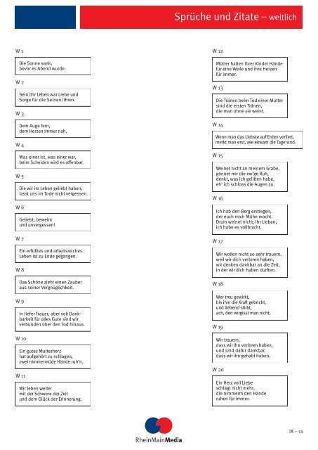 Preisliste für private Familienanzeigen 2009 - RheinMainMedia