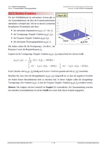 © Lehrstuhl für Nachrichtentechnik, Technische Universität München