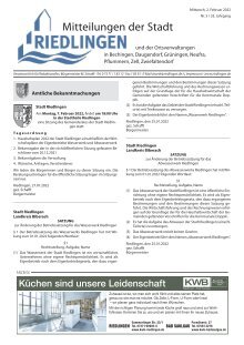 Amtliches Mitteilungsblatt Riedlingen 02.02.2022