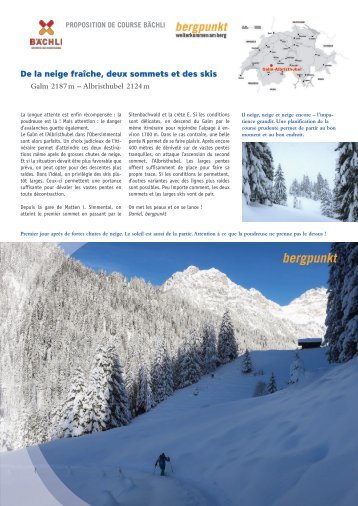 Proposition de Course 03.2022 – de la neige fraîche, deux sommets et des skis