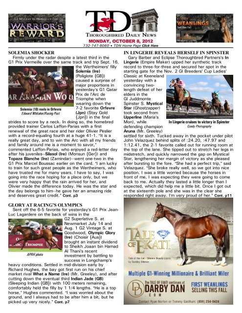 Malibu Moon Archives - TDN, Thoroughbred Daily News, Horse Racing News,  Results and Video