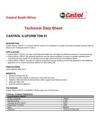 CASTROL ILOFORM TDN 81 - Aral