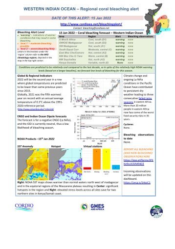 WIO bleaching alert-22-01-15