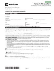 Removal-of-Excess Form - TD Ameritrade
