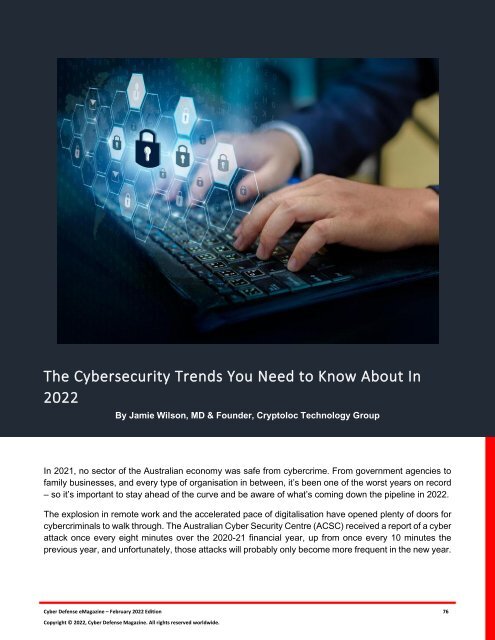 Cyber Defense eMagazine February Edition for 2022