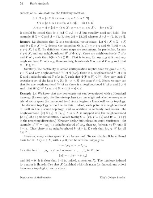 Basic Analysis – Gently Done Topological Vector Spaces