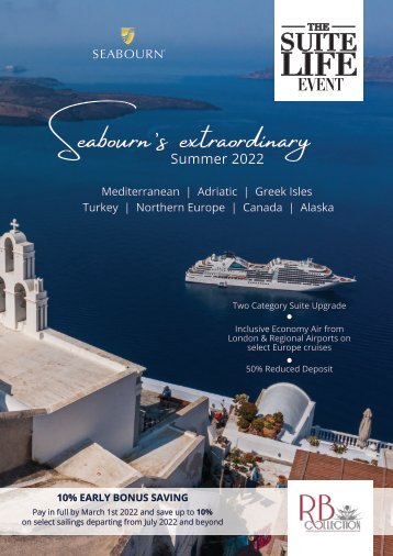 Seabourn Cruises 'The Suite Life' Summer 2022 RB Collection