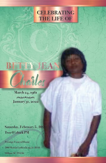 Betty Charles Memorial Program
